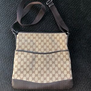 AUTHENTIC GUCCI canvas monogram with leather